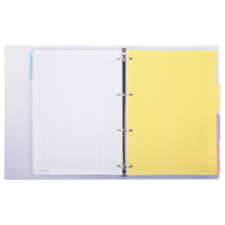 Тетрадь на кольцах БОЛЬШАЯ 305х235 мм А4, 120 л., пластик, с разделителями, BRAUBERG, Фиолетовый, 404623