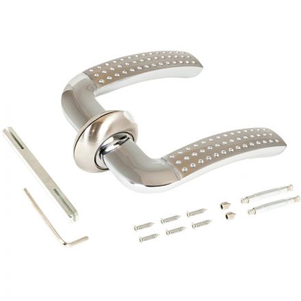 Ручка УЗК_д/межкомн.дв. АЛЛЮР АРТ ФОСТЕР SN/CP (1682) мат.ник/хром,комплект