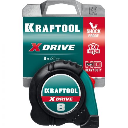 Рулетка KRAFTOOL X-Drive, 8 м х 25 мм (34122-08) Рулетка KRAFTOOL X-Drive, 8 м х 25 мм (34122-08)