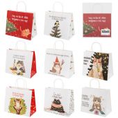 Пакет подарочный (1 штука), новогодний, 28х14х24 см "Котики", крафт, ассорти, ЗОЛОТАЯ СКАЗКА, 592433