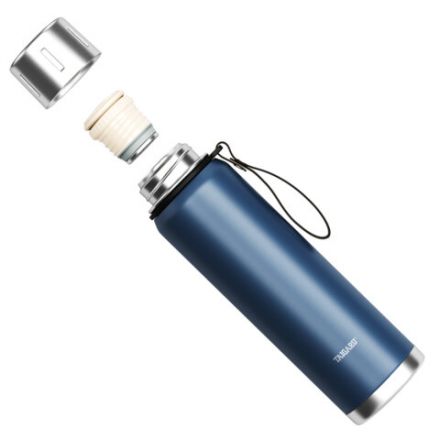 Термос 1л CHOICE, нержавеющая сталь SUS316, крышка/кружка, ремешок, синий матовый, TAIGARU (ТАЙГАРУ), 700313