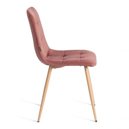 Стул CHILLY (mod. JSC-220) Велюр/металл , 44,5х52,5х88 см, Coral (коралловый) HLR44 / натуральный