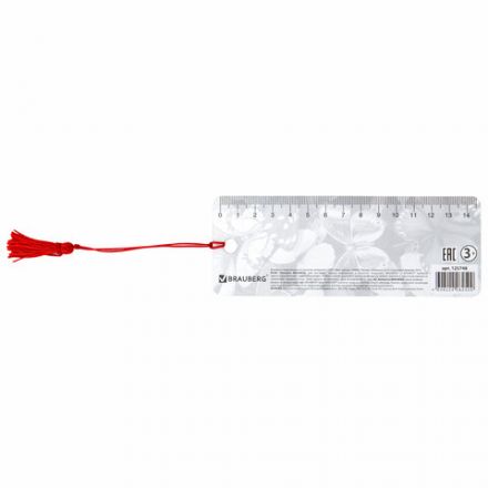 Закладка для книг с линейкой 3D-ОБЪЕМНАЯ BRAUBERG, "Бабочки", с декоративным шнурком, 125748