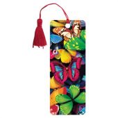 Закладка для книг с линейкой 3D-ОБЪЕМНАЯ BRAUBERG, "Бабочки", с декоративным шнурком, 125748