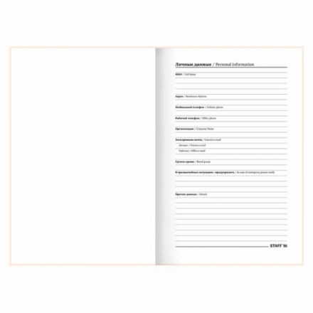Ежедневник недатированный А5 145х215 мм, ламинированная обложка с фольгой, 160 л., STAFF, "Силуэт", 115565