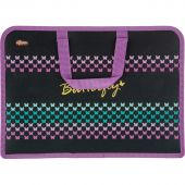 Папка для тетрадей №1School Butterfly А4 на молн с руч,пластик,75мм,ПТ-14-4