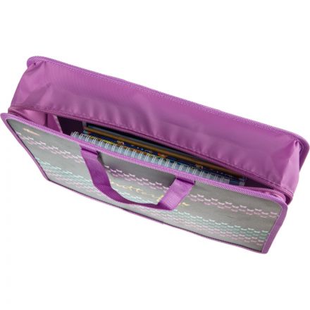 Папка для тетрадей №1School Butterfly А4 на молн с руч,пластик,75мм,ПТ-14-4