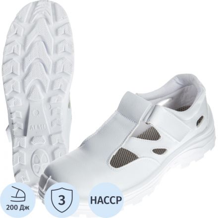 Полуботинки (сандалии) АЛМИ(арт. 80302-011600) с МП, белые, р.44