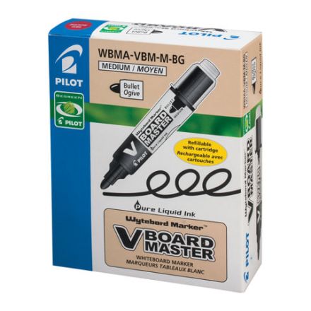 Маркер для доски PILOT "V-BOARD MASTER", КРАСНЫЙ, круглый наконечник, 4 мм, WBMA-VBM-M, WBMA-VBM-M R