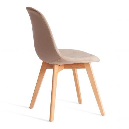 Стул CINDY SOFT (mod. C1021F1-1) велюр/дерево бук, 55 х 48 х 83 см, коричневый HLR12 / натуральный