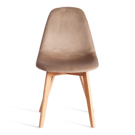 Стул CINDY SOFT (mod. C1021F1-1) велюр/дерево бук, 55 х 48 х 83 см, коричневый HLR12 / натуральный