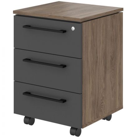 Тумба MORRIS TREND мобильная MMC-3D 465х450х652 Антрацит/Кария Пальмира