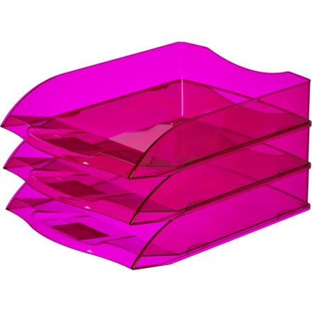 Лоток для бумаг горизонтальный Attache Яркий Офис тонированный розовый Лоток для бумаг горизонтальный Attache Яркий Офис тонированный розовый