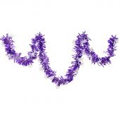 Мишура со снежинками диаметр 9 см, 2 м фиолетовый