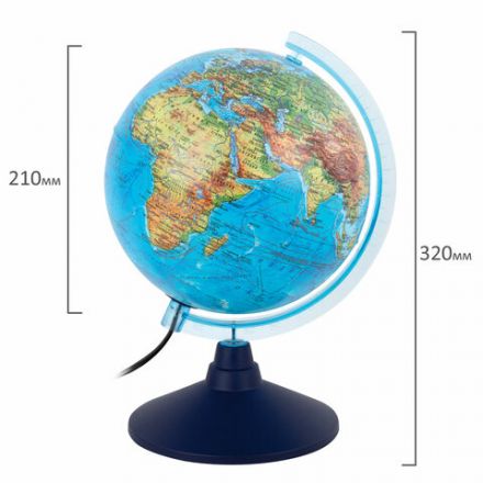 Глобус интерактивный + очки VR, физический / политический, GLOBEN, 21 см, с подсветкой, INT12100298