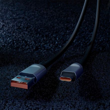 Кабель BOLD USB – Type-C 1 м, 3 А, SMARTBUY, для быстрой зарядки и передачи данных, толстый, черный, 18102, 3112BOLD-BLACK