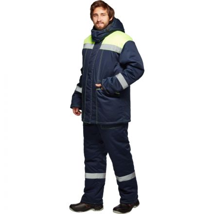 Костюм рабочий зимний муж з45-КПК син/лимон (р.64-66) 170-176