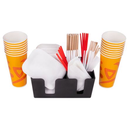 Подставка органайзер барный (шесть отделений) для салфеток, сахара, размешивателей, зубочисток, трубочек, ложечек, LAIMA, 608100