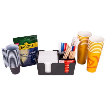 Подставка органайзер барный (шесть отделений) для салфеток, сахара, размешивателей, зубочисток, трубочек, ложечек, LAIMA, 608100