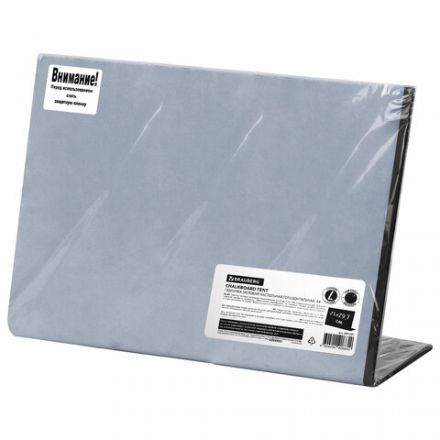 Табличка меловая настольная А4 (21x29,7 см), L-образная, горизонтальная, ПВХ, ЧЕРНАЯ, BRAUBERG, 291291