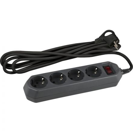 Сетевой фильтр ЭРА 1,5м 4 розетки, черный (USF-M-4es-1.5m-B)