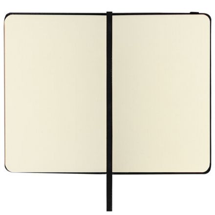 Скетчбук, слоновая кость 140 г/м2 90х140 мм, 80 л., КОЖЗАМ, резинка, BRAUBERG ART CLASSIC, черный, 113188