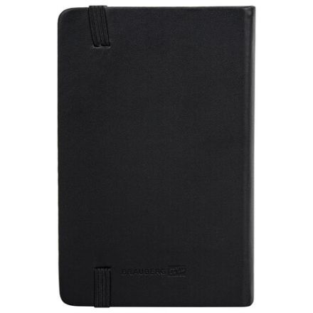 Скетчбук, слоновая кость 140 г/м2 90х140 мм, 80 л., КОЖЗАМ, резинка, BRAUBERG ART CLASSIC, черный, 113188