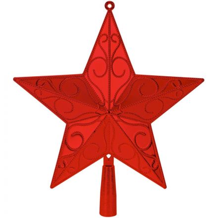 Верхушка на елку Праздничная звезда,красная, 23 см НУ-4400