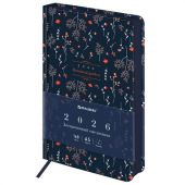 Ежедневник датированный 2026 А5 138x213 мм, BRAUBERG "Vista", под кожу, твердый, "Pattern", 117457