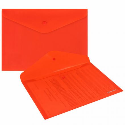 Папка-конверт с кнопкой КОМПЛЕКТ 15 шт., А4, А5, А6 по 5 шт., цвета ассорти, BRAUBERG, 0,18 мм, 272867