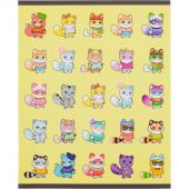 Тетрадь общая А5 48л NFT Котики желт ,клет,скреп, ВД-лак