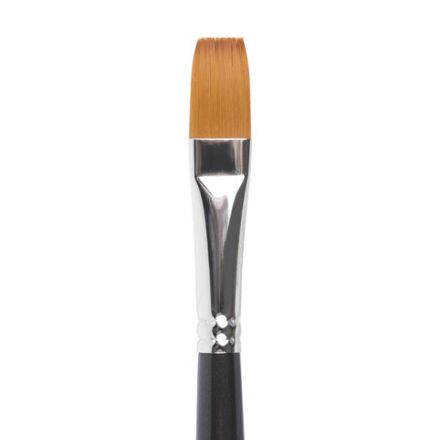 Кисть художественная профессиональная BRAUBERG ART CLASSIC, синтетика мягкая под колонок, плоская, № 12, короткая ручка, 200701