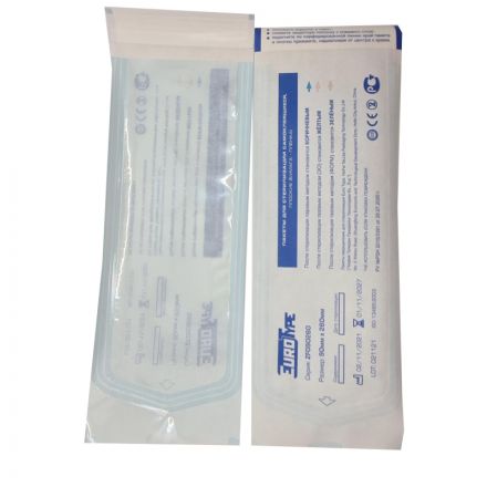 Пакет для стерилизации комби.самокл. 90 х 260 мм 200/шт/уп EuroType Пакет для стерилизации комби.самокл. 90 х 260 мм 200/шт/уп EuroType
