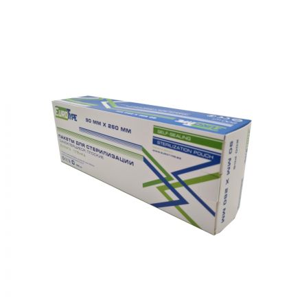 Пакет для стерилизации комби.самокл. 90 х 260 мм 200/шт/уп EuroType Пакет для стерилизации комби.самокл. 90 х 260 мм 200/шт/уп EuroType