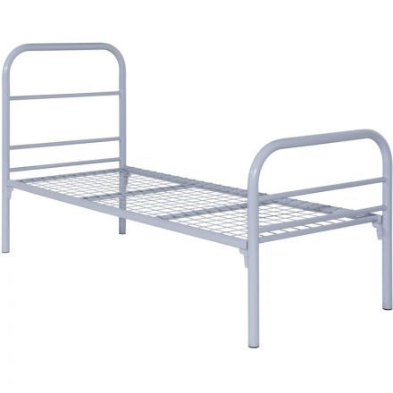 Кровать УМ_металлическая разборная одноярусная В2.02 серая
