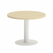 Home Office Стол журнальный круглый VR.SP-5-60.1G Клён/Белый металл 600*600*450