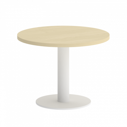 Home Office Стол журнальный круглый VR.SP-5-60.1G Клён/Белый металл 600*600*450