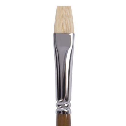 Кисть художественная профессиональная BRAUBERG ART CLASSIC, щетина, плоская, № 10, длинная ручка, 200717