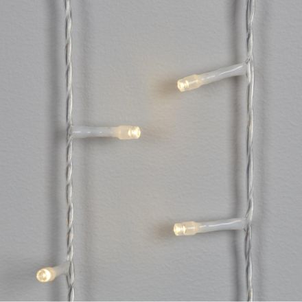 Электрогирлянда 100 ламп, длина 6м, 8 реж, теп бел, прозр шнур IP20