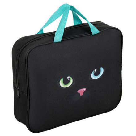 Папка на молнии с ручками А4, мешок для обуви 42х33 см, пенал 20х10 см, "Black cat" НАБОР BRAUBERG, 271434