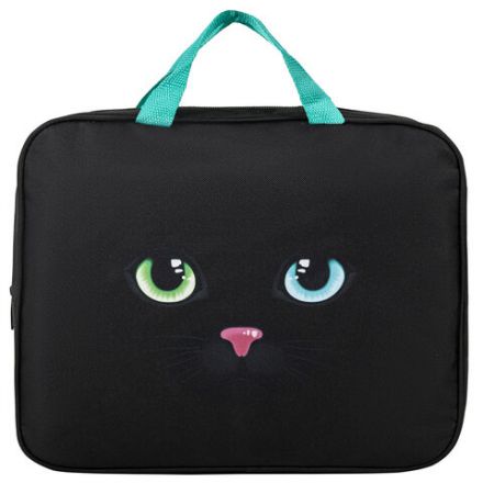 Папка на молнии с ручками А4, мешок для обуви 42х33 см, пенал 20х10 см, "Black cat" НАБОР BRAUBERG, 271434
