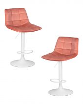 Набор 2 шт Стул барный DOBRIN TAILOR WHITE, пудрово-розовый велюр (MJ9-32)