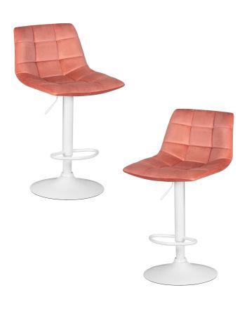 Набор 2 шт Стул барный DOBRIN TAILOR WHITE, пудрово-розовый велюр (MJ9-32)