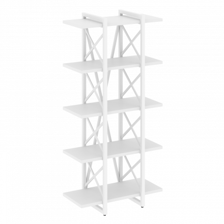 Loft Стеллаж на регулируемых опорах-5 полок VR.L-MST.O-5.4V Белый бриллиант/Белый металл 800*400*1650