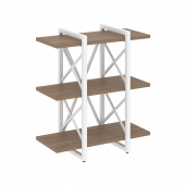 Loft Стеллаж на регулируемых опорах-3 полки VR.L-MST.O-3.4V Дуб аризона/Белый металл 800*400*910