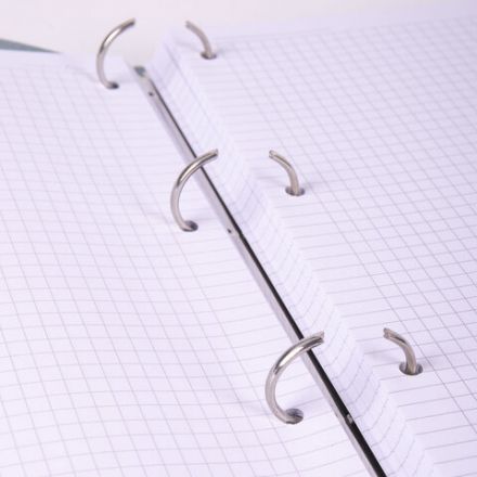 Тетрадь на кольцах БОЛЬШАЯ А4 (240х310 мм), 120 листов, под кожу, клетка, BRAUBERG "Joy", фиолетовый/светло-фиолетовый, 404506