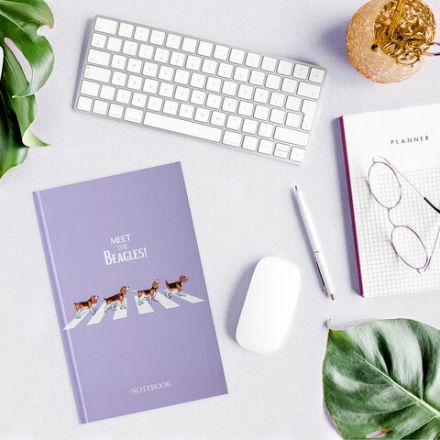 Блокнот А5 134х206 мм, 80 л., твердый, клетка, выборочный лак, STAFF, "Beagles", 114424 Блокнот А5 134х206 мм, 80 л., твердый, клетка, выборочный лак, STAFF, "Beagles", 114424