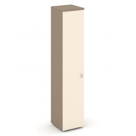 Estetica Шкаф высокий узкий лев. (1 высок. фасад ЛДСП) ES.SU-1.9 (L) Латте/Сатин 400*420*1977