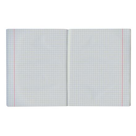 Тетрадь бумвинил А5, 96 л., скоба, офсет №2 ЭКОНОМ, клетка, с полями, STAFF, СИНИЙ, 402019