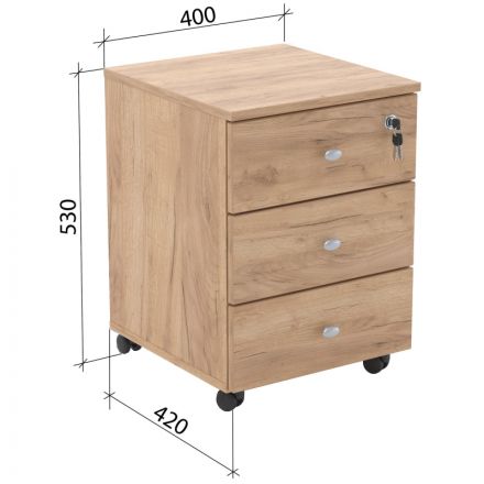 Тумба выкатная Easy LT Оптима 400x420x530 3 ящ. Дуб крафт золотой